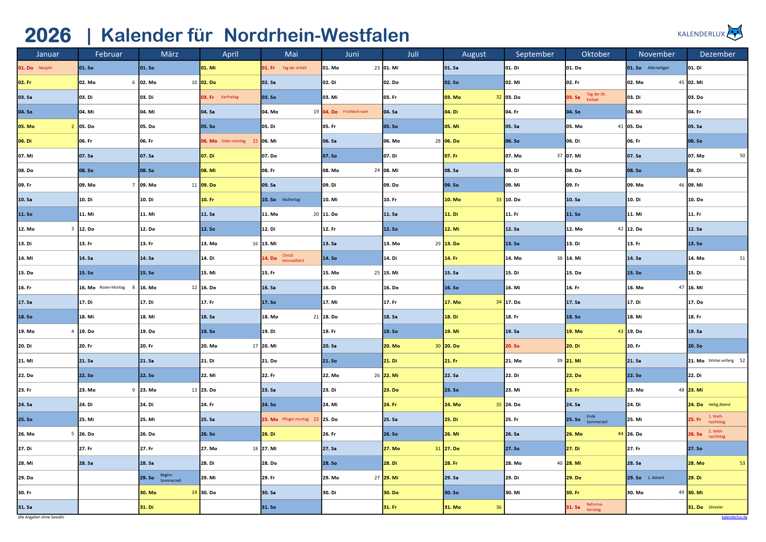  Foto zu Jahreskalender 2026 - Kalenderlux 