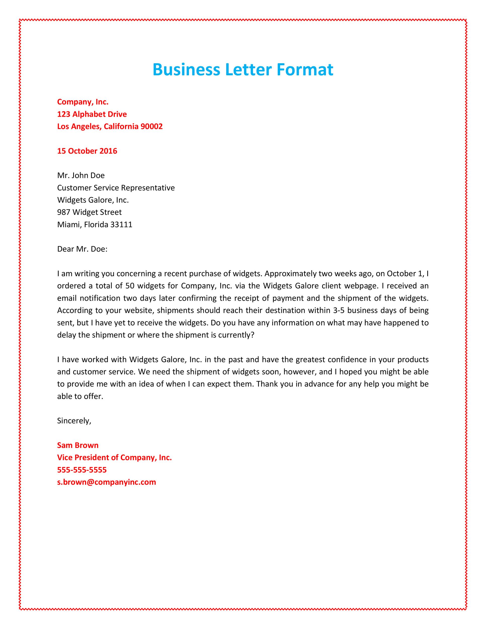  35 Formal / Business Letter Format Templates & Examples ᐅ TemplateLab Bildidee 