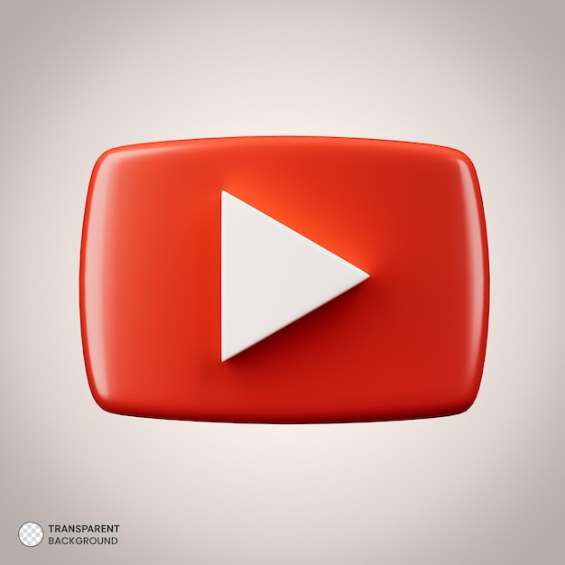 Free PSD | Youtube logo icon isolated 3d render illustration