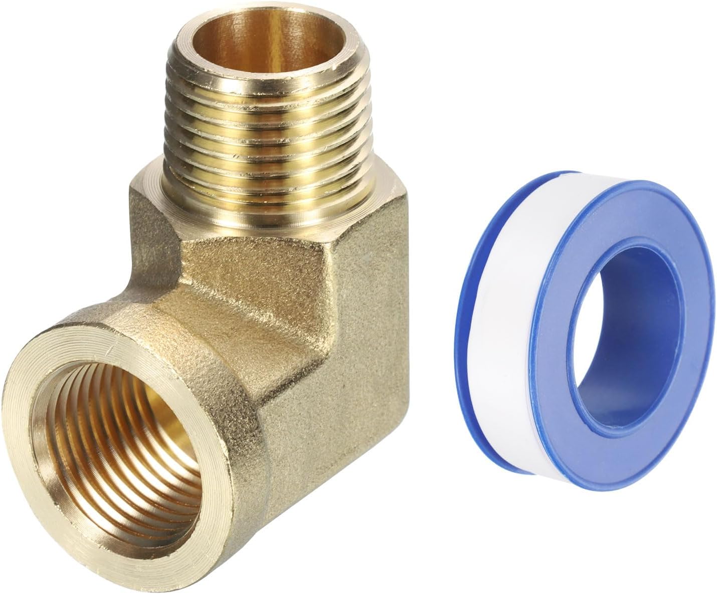  uxcell Brass Pipe Fitting 3/8 Inch NPT Male x 3/8 Inch NPT Female, 90 Bildidee 
