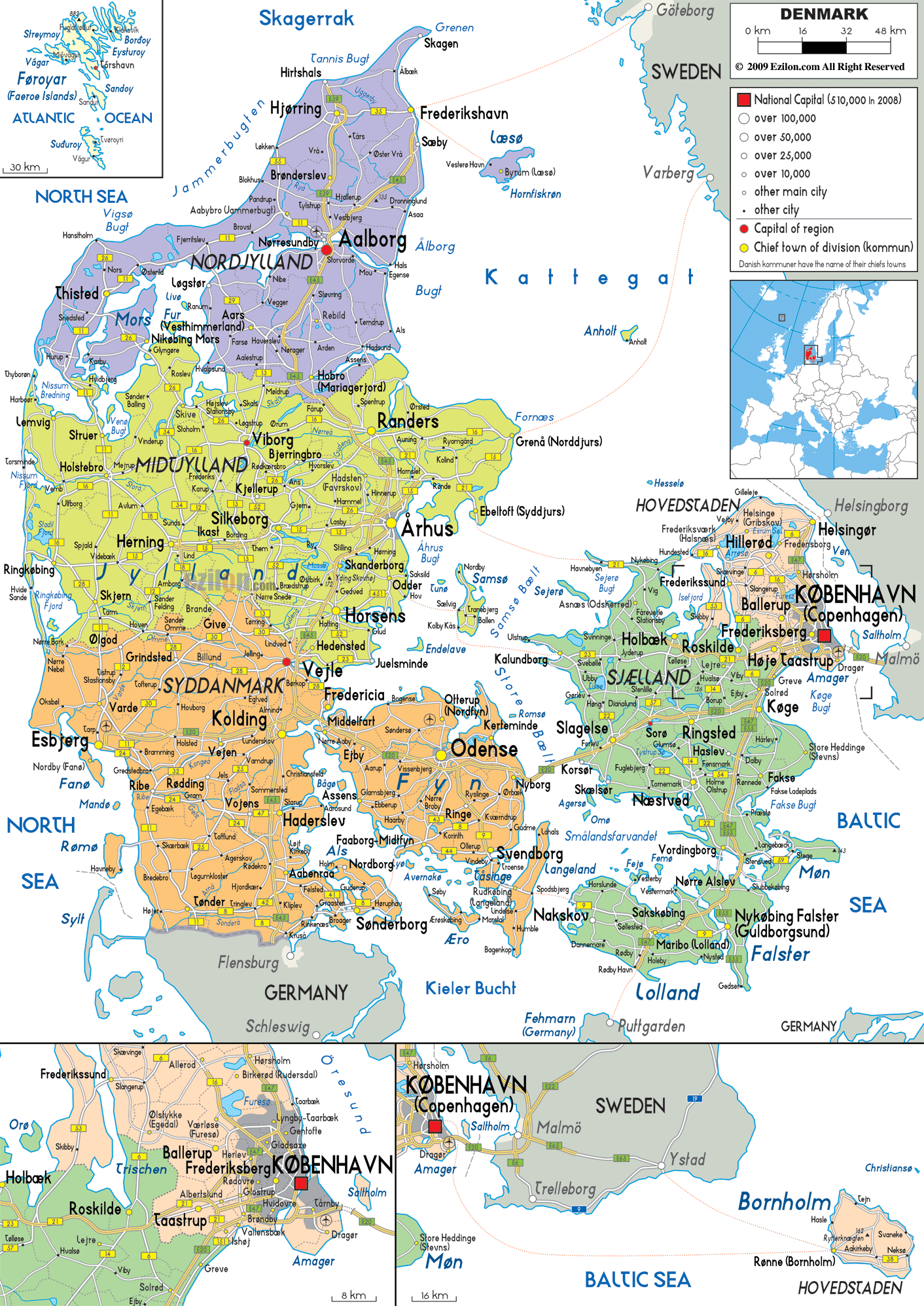  Detailed Political Map of Denmark - Ezilon Maps Bildidee 