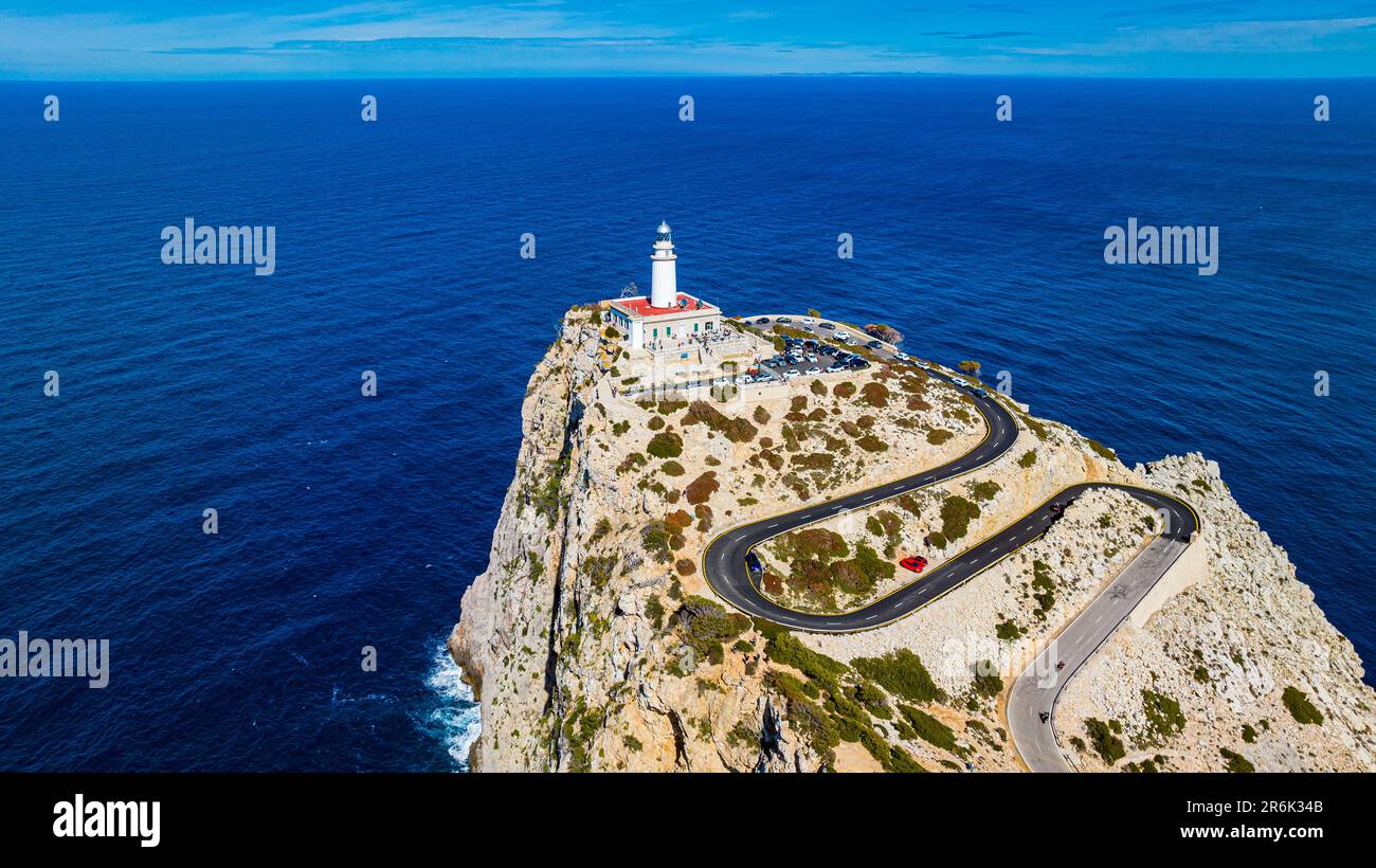  Aerial of the Formentor lighthouse, Mallorca, Balearic Islands, Spain Bildidee 