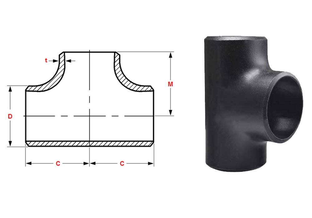  Carbon Steel Pipe Tee Dimensions Carbon Steel Tee Fitting Mss Sp75 Motiv 