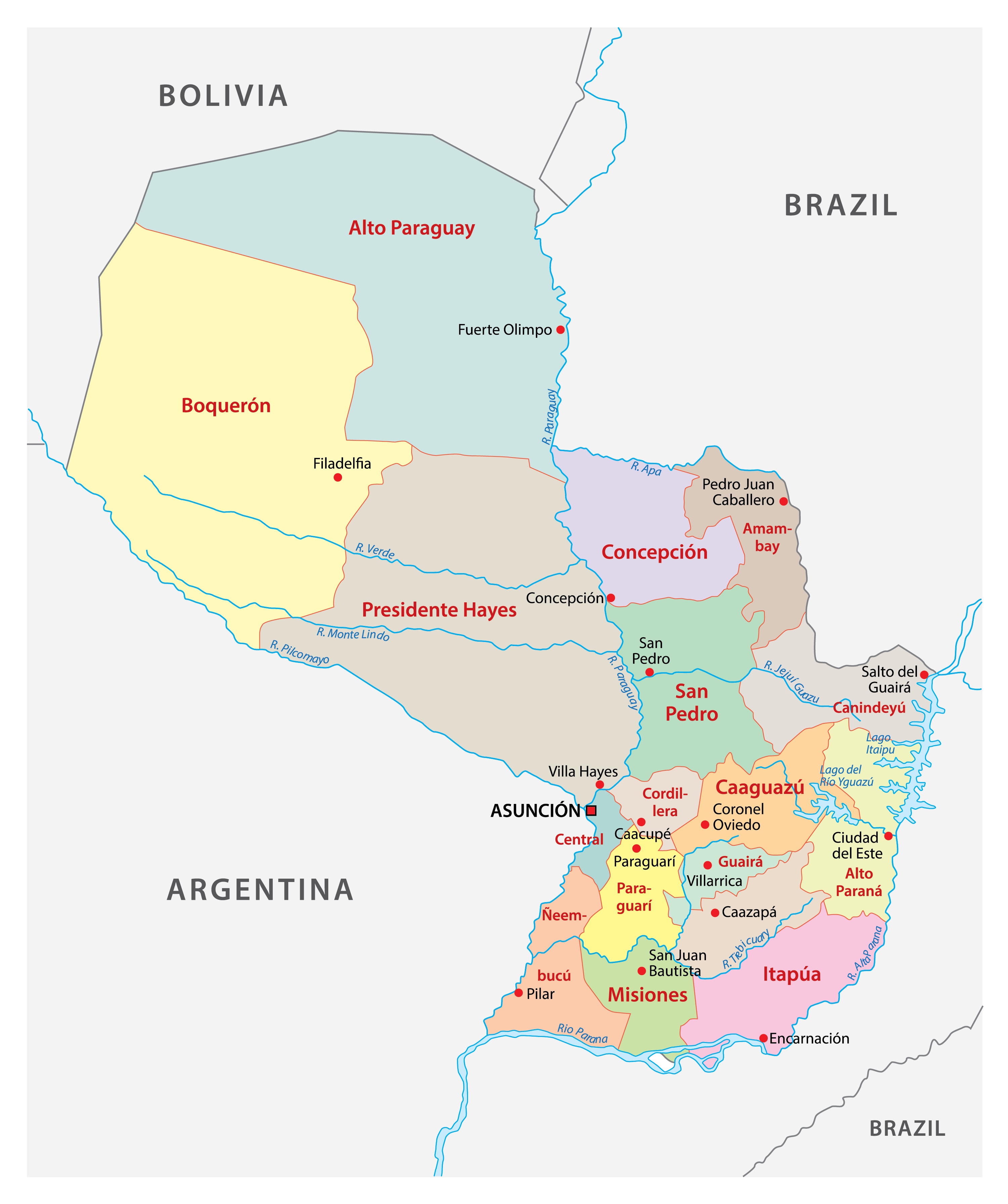  Paraguay Geographical Map Bildidee 
