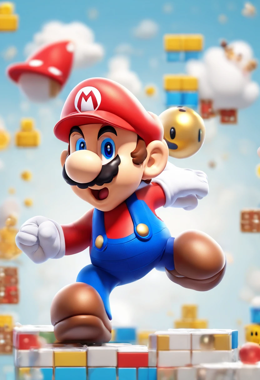  (Mario), character design, Nintendo Super Mario, (blue eyes, red hat 
