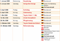 2026 Feiertage Hessen Editable 2026 Calendar With With Holidays
