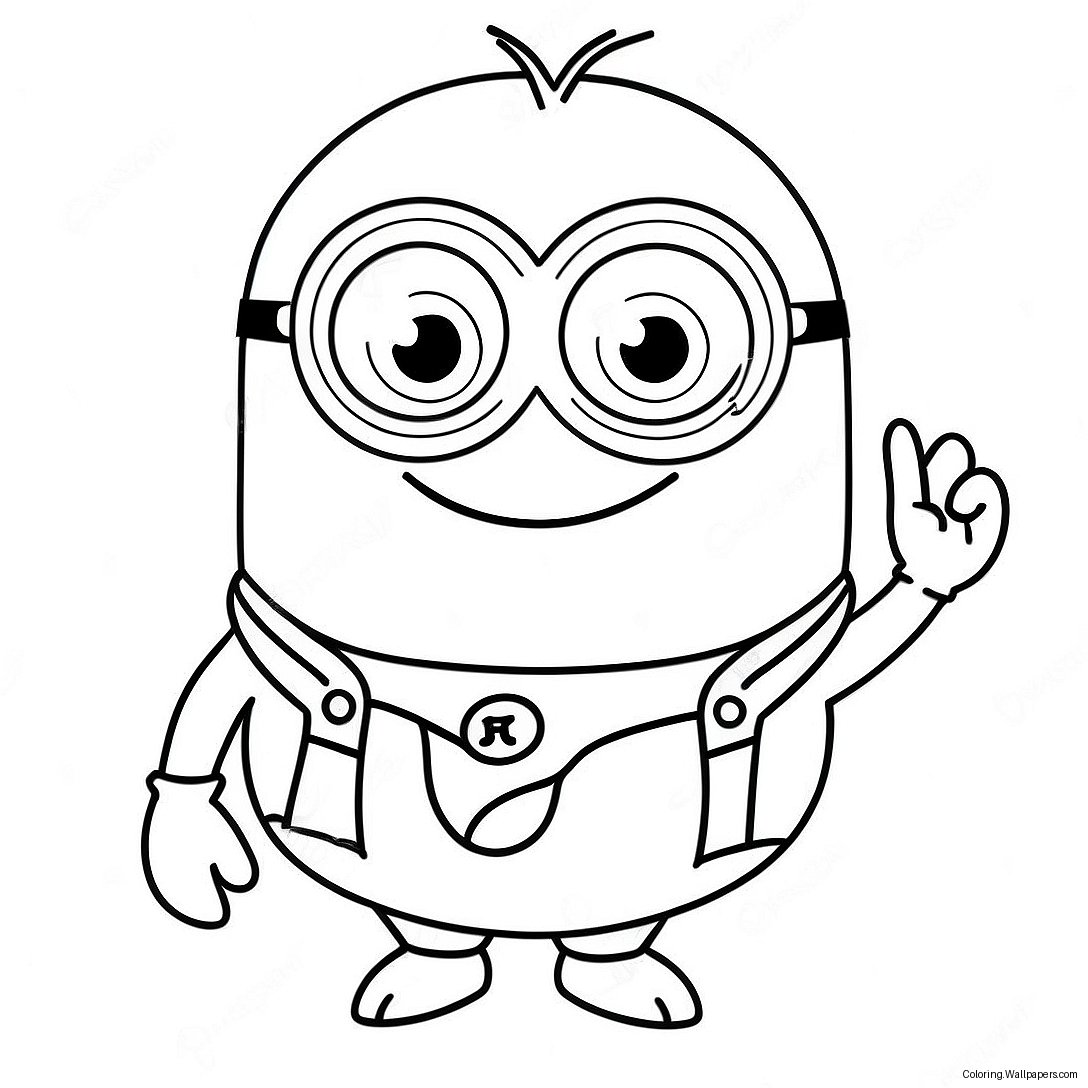  Funny Minion Kevin With Glasses Coloring Page (70015-55412) Motiv 