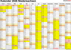  Ferien Niedersachsen 2026 - Übersicht der Ferientermine Illustration 