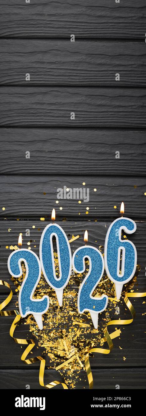  New year 2026 celebration greeting card background blue numbers 2026 