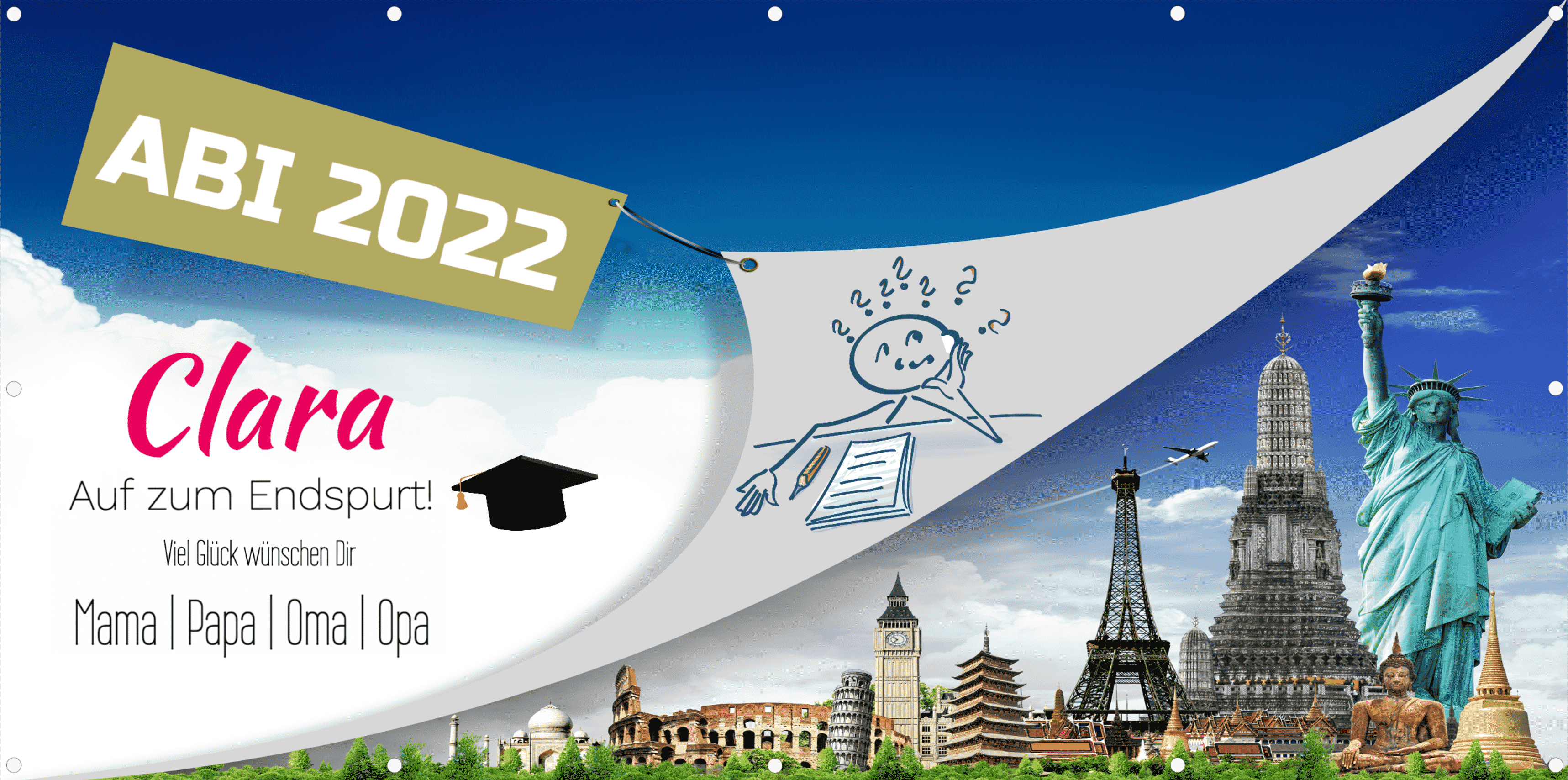  Foto zu Abibanner und Abiposter online gestalten - Format: 200x100cm 