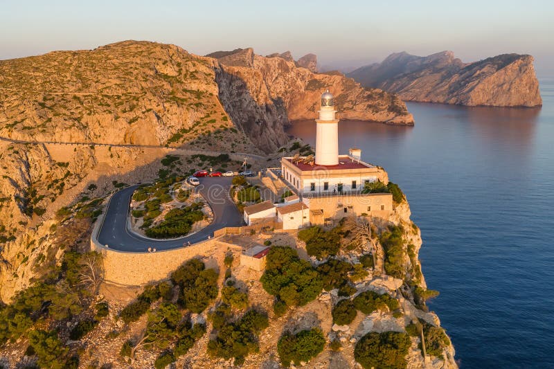  Aerial View of the Formentor Lighthouse in Mallorca, Balearic Islands Illustration 