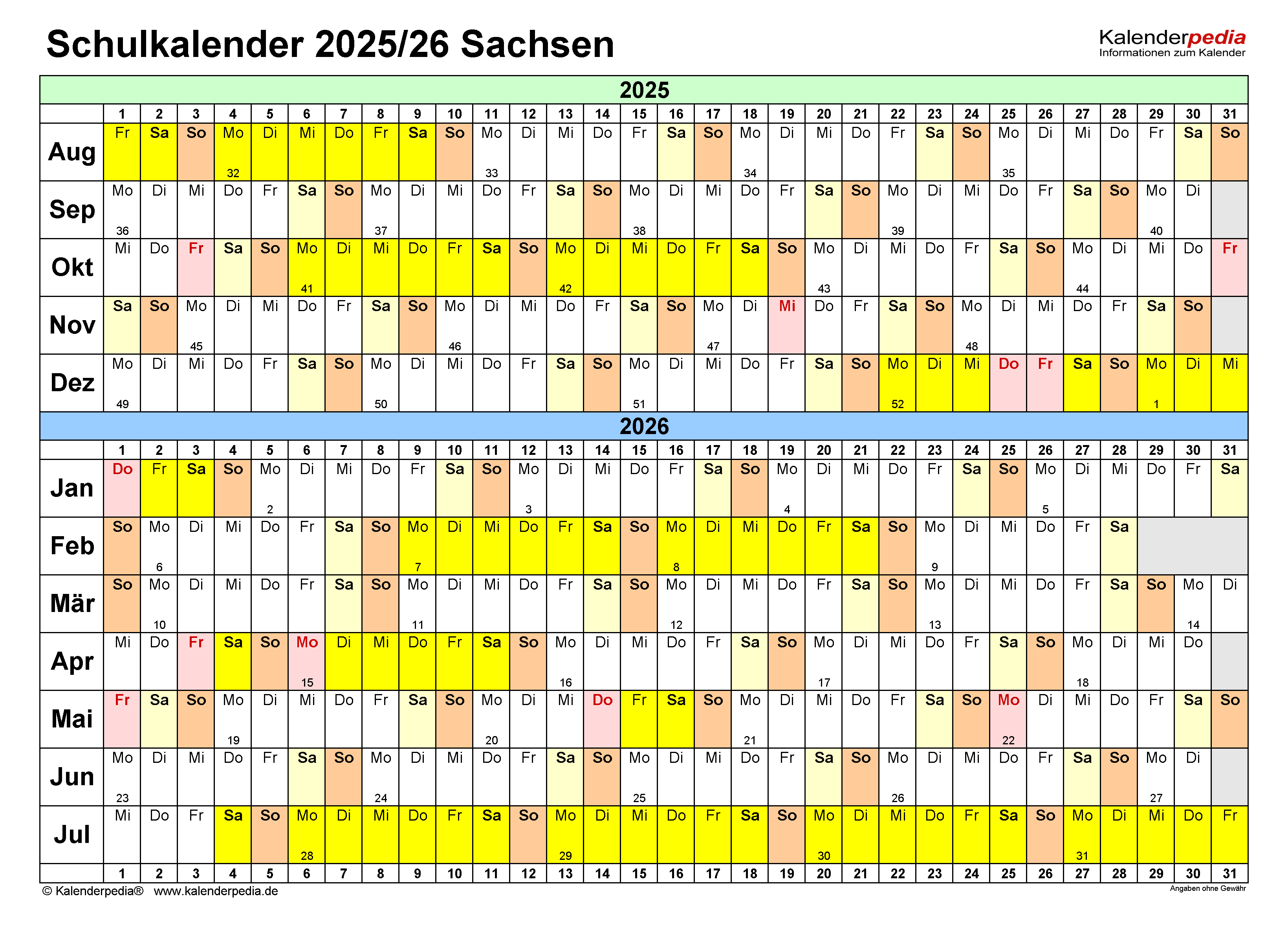 Ferien Sachsen 2025 2026 - Ferien Sommer 2025 in Sachsen – Planen Sie Illustration 