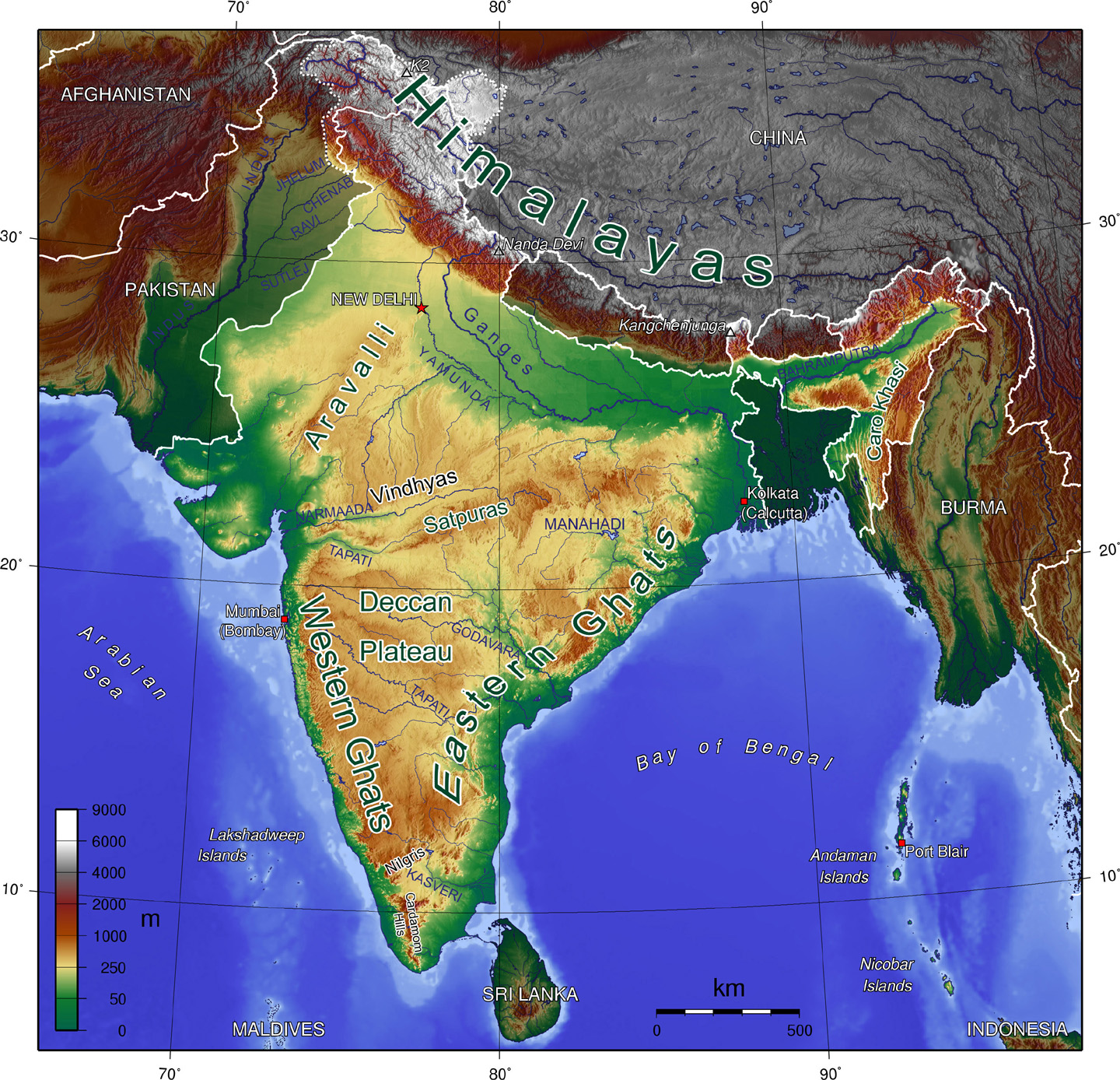  File:India Geographic Map.jpg - Wikipedia Motiv 