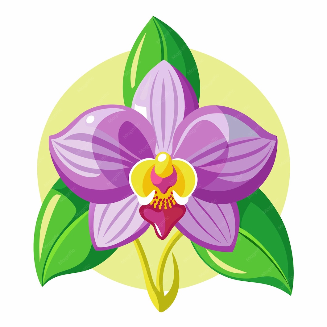  Ilustración vectorial al estilo de dibujos animados de la flor de la 