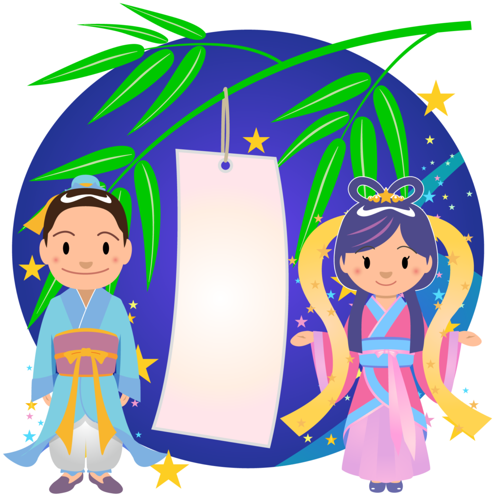  Foto zu 商用フリー・無料イラスト_七夕短冊_織姫（織女）彦星（牽牛）_七月_july_tanabata036 - 商用OK!フリー素材集「ナイスなイラスト」 
