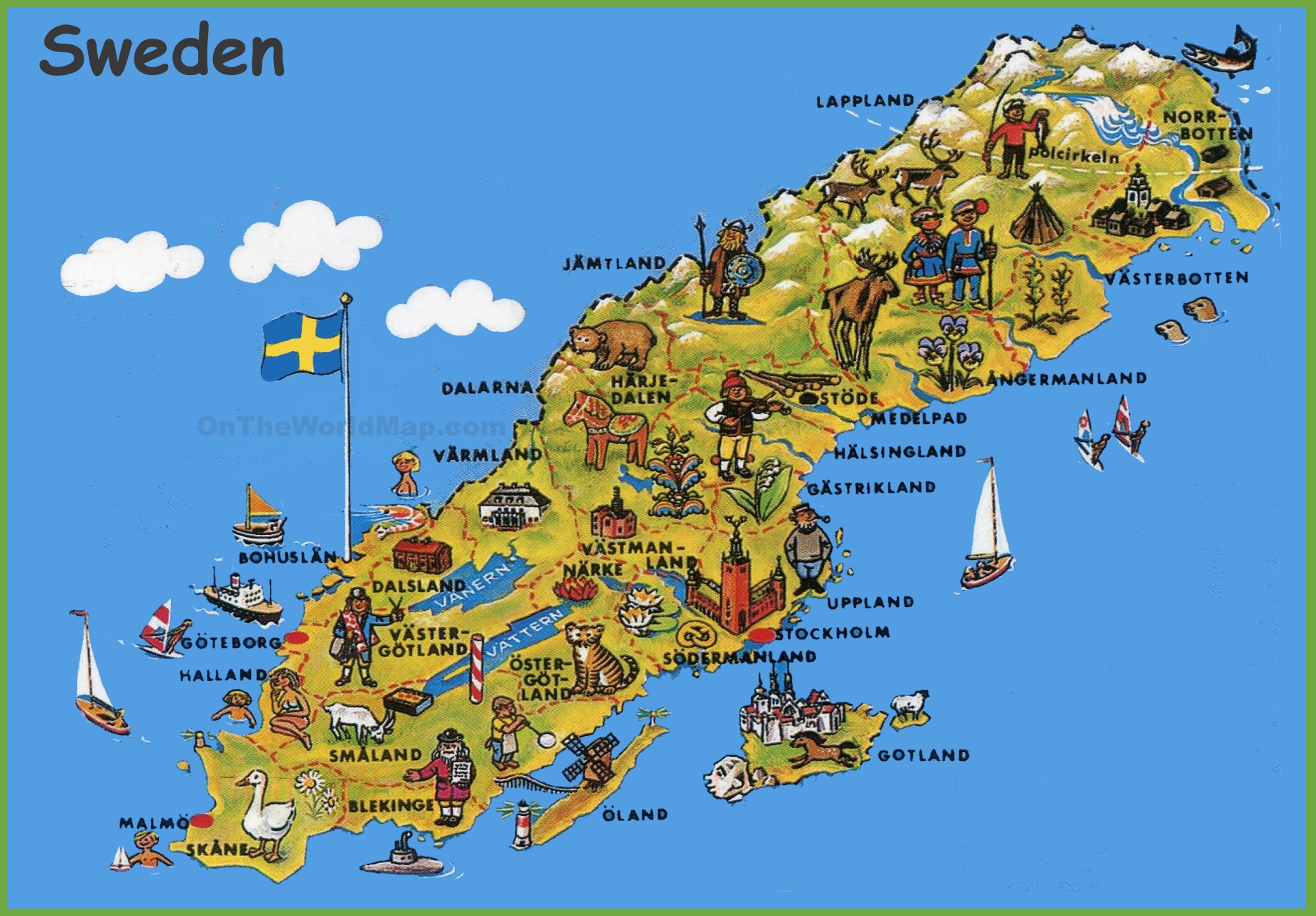  Sweden tourist map Motiv 