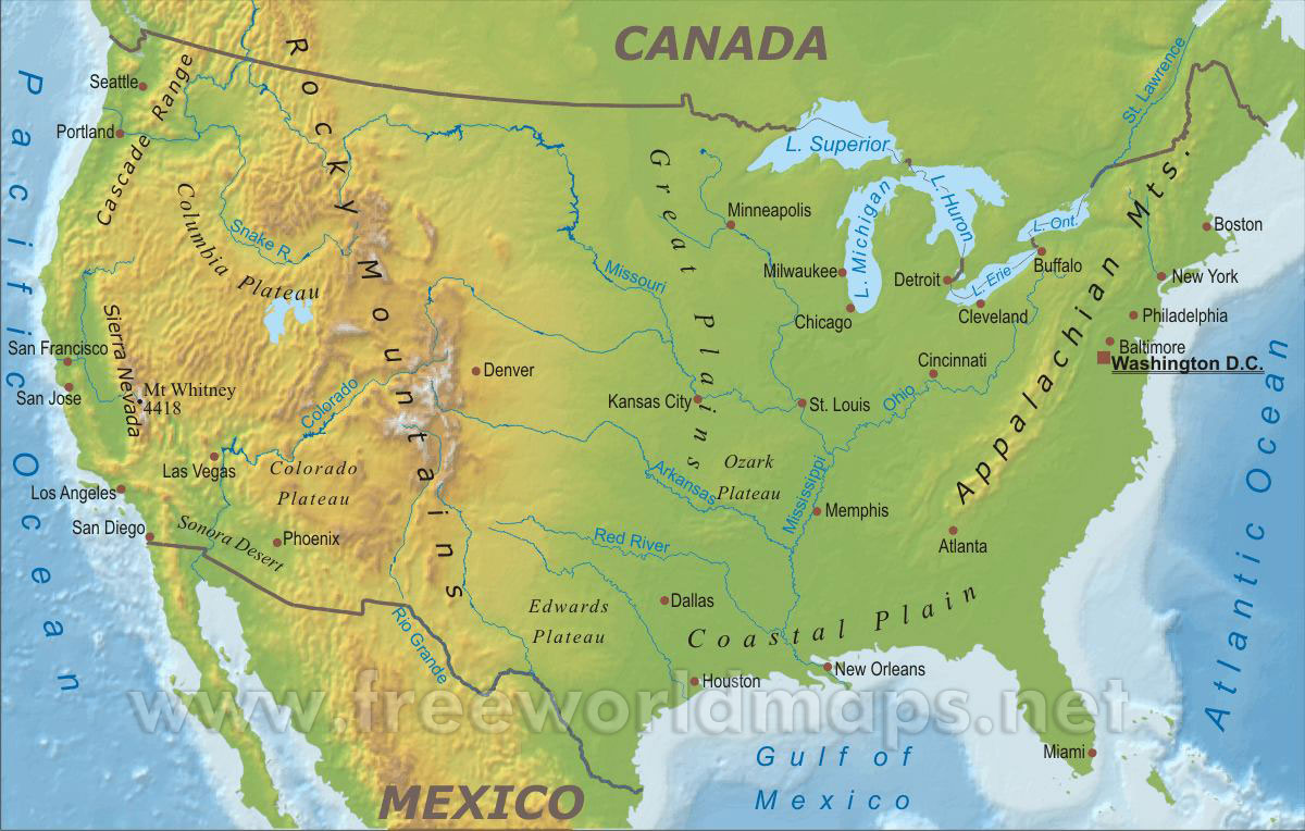  Free printable maps of the United States Illustration 