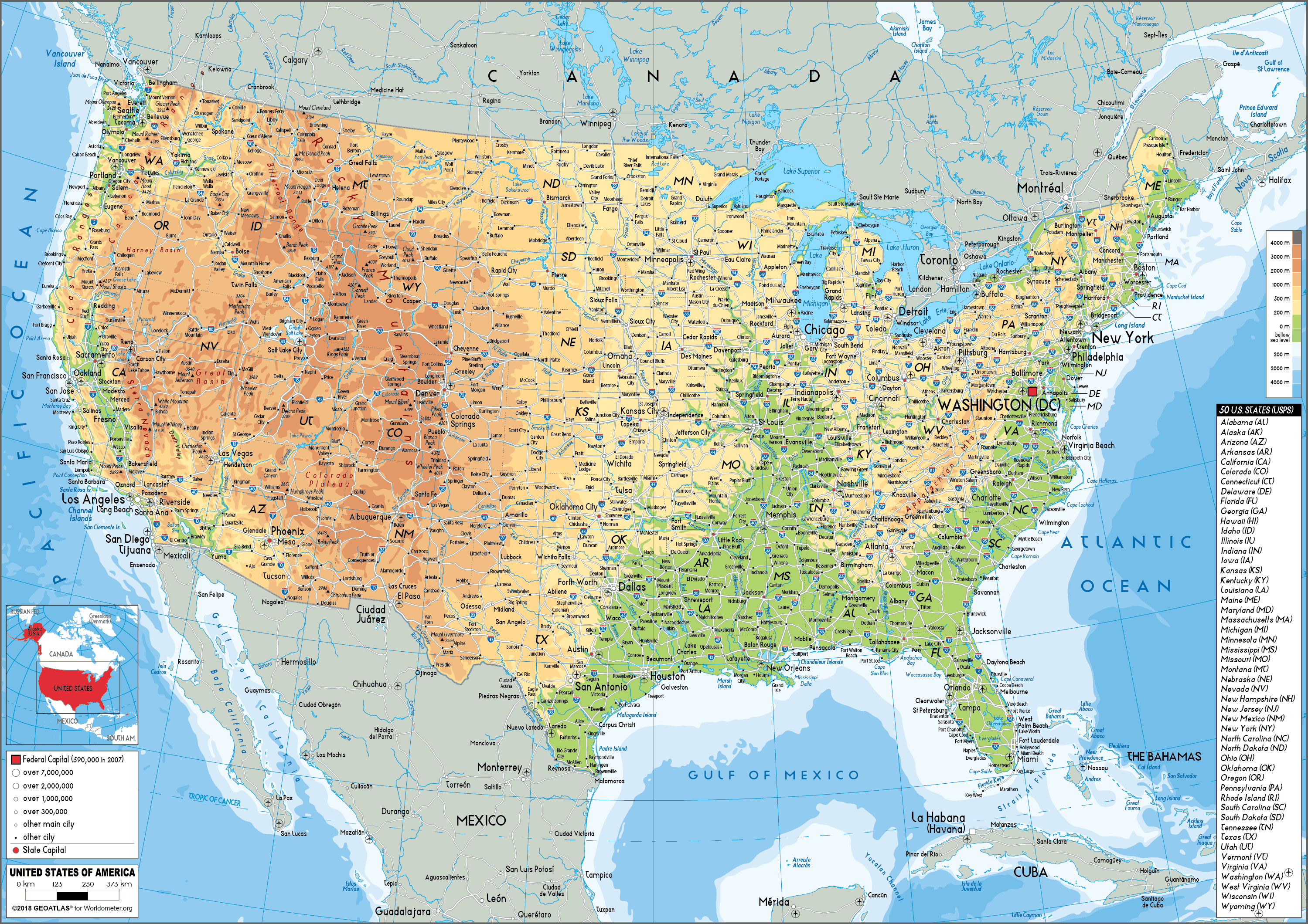  United States Physical Map Printable - Printable Free Templates Bildidee 