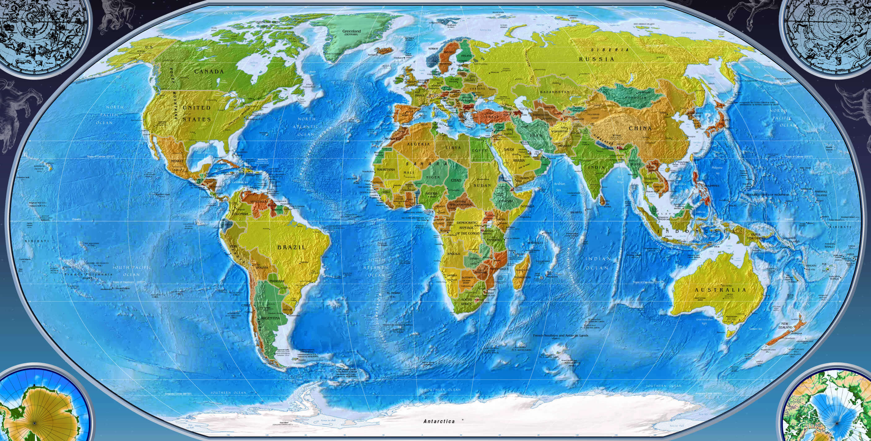  World Topographic Map Bildidee 