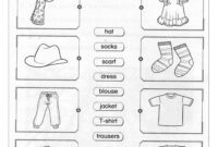 Worksheets For Kindergarten English Class Matching Clothing Worksheet Worksheets For Kindergarten English Class Matching Clothing Worksheet