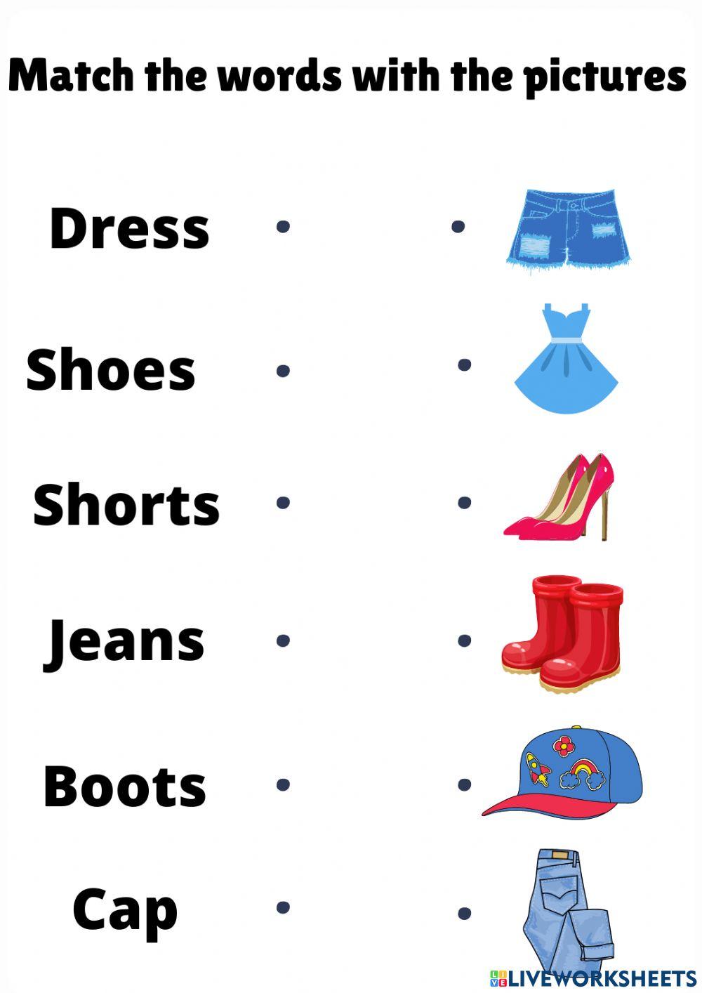  Clothes online exercise for Grade 2 