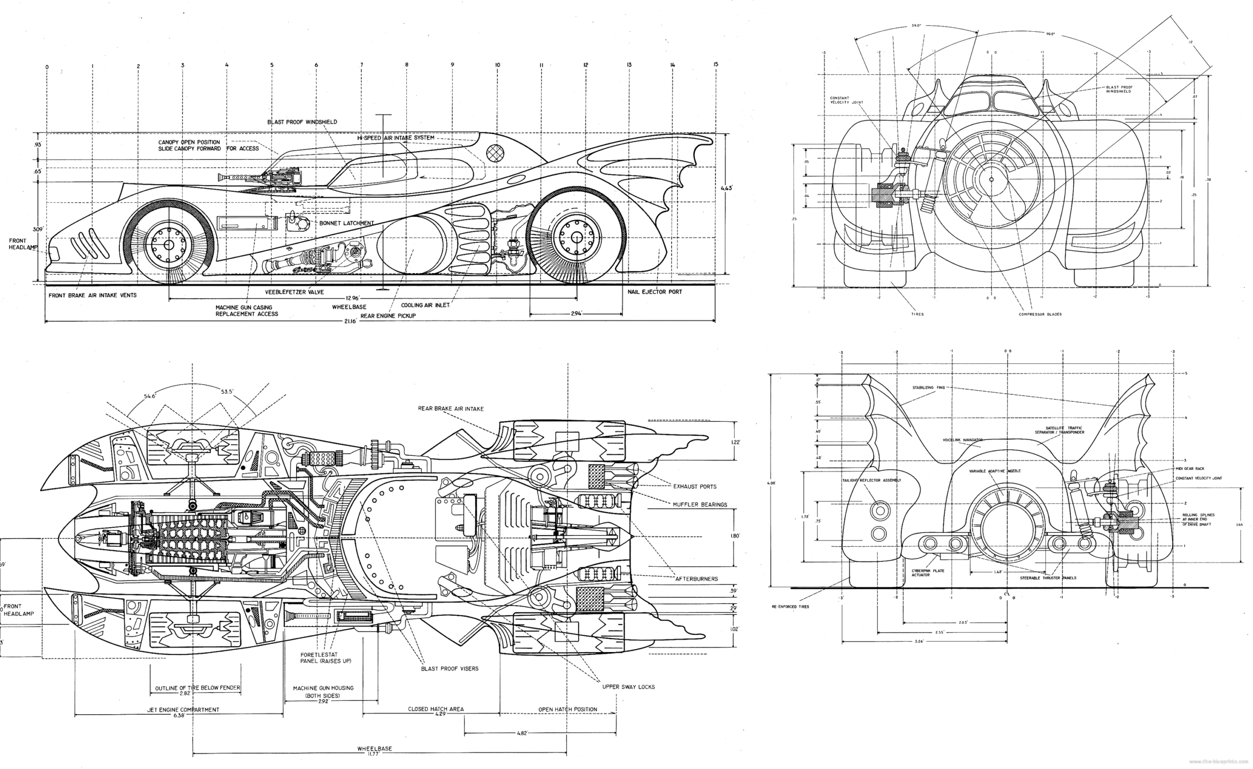 123 Homeschool 4 Me Free Printables 1989 Batmobile Blueprints