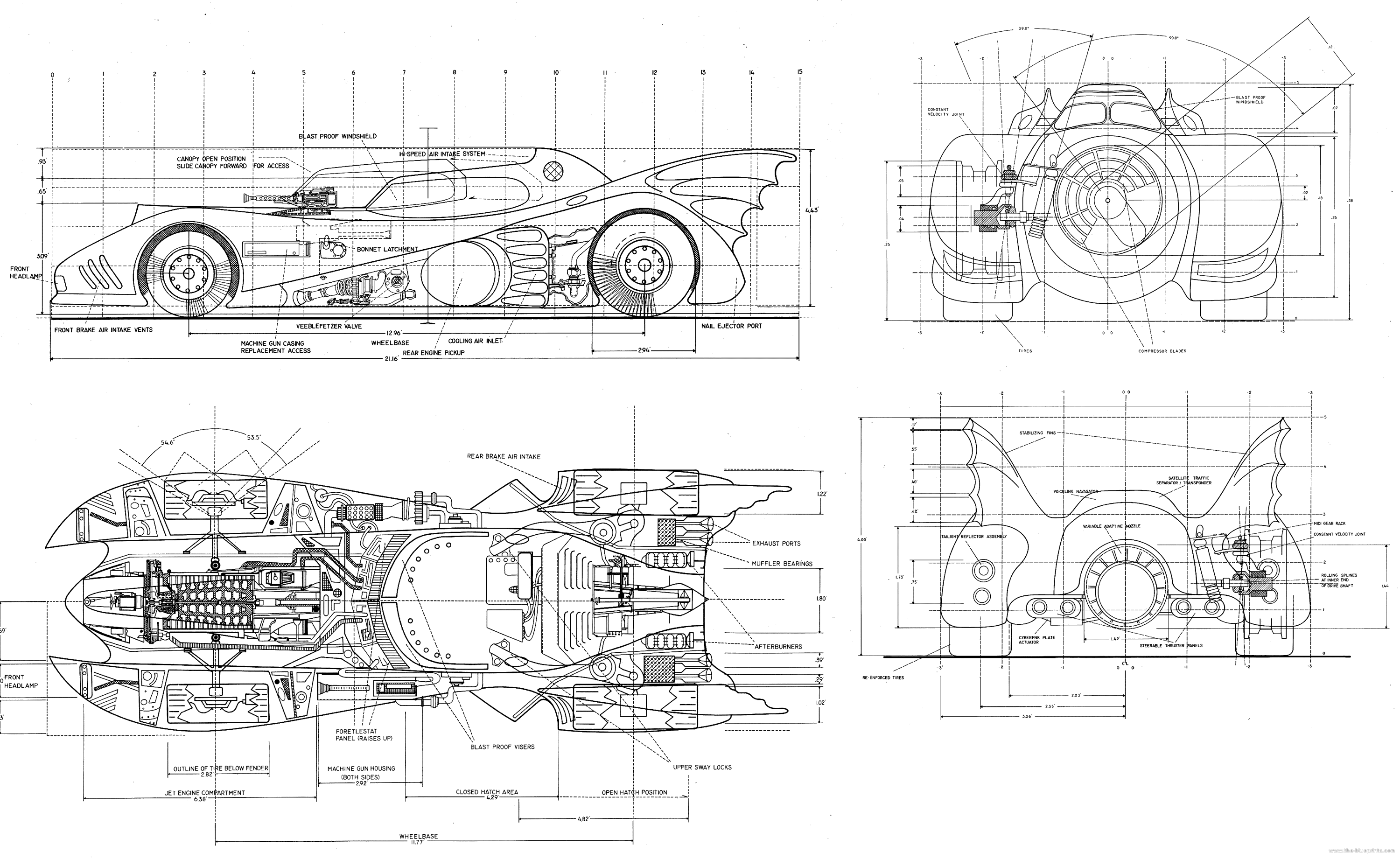 123 Homeschool 4 Me Free Printables 1989 Batmobile Blueprints