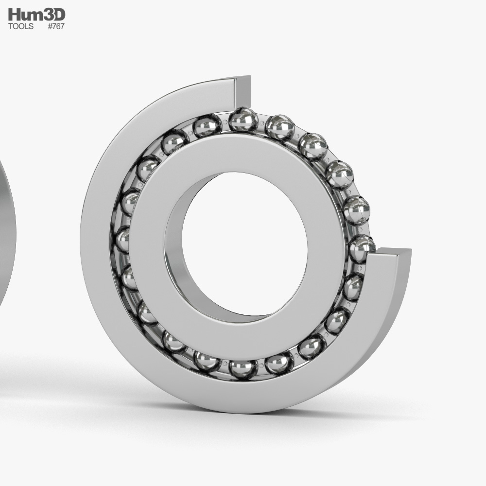 1/4 Inch 316 Stainless Ball Bearing 3d Model Ss6202-6, Radial Ball Bearing, 316 Stainless Races And Balls, Single