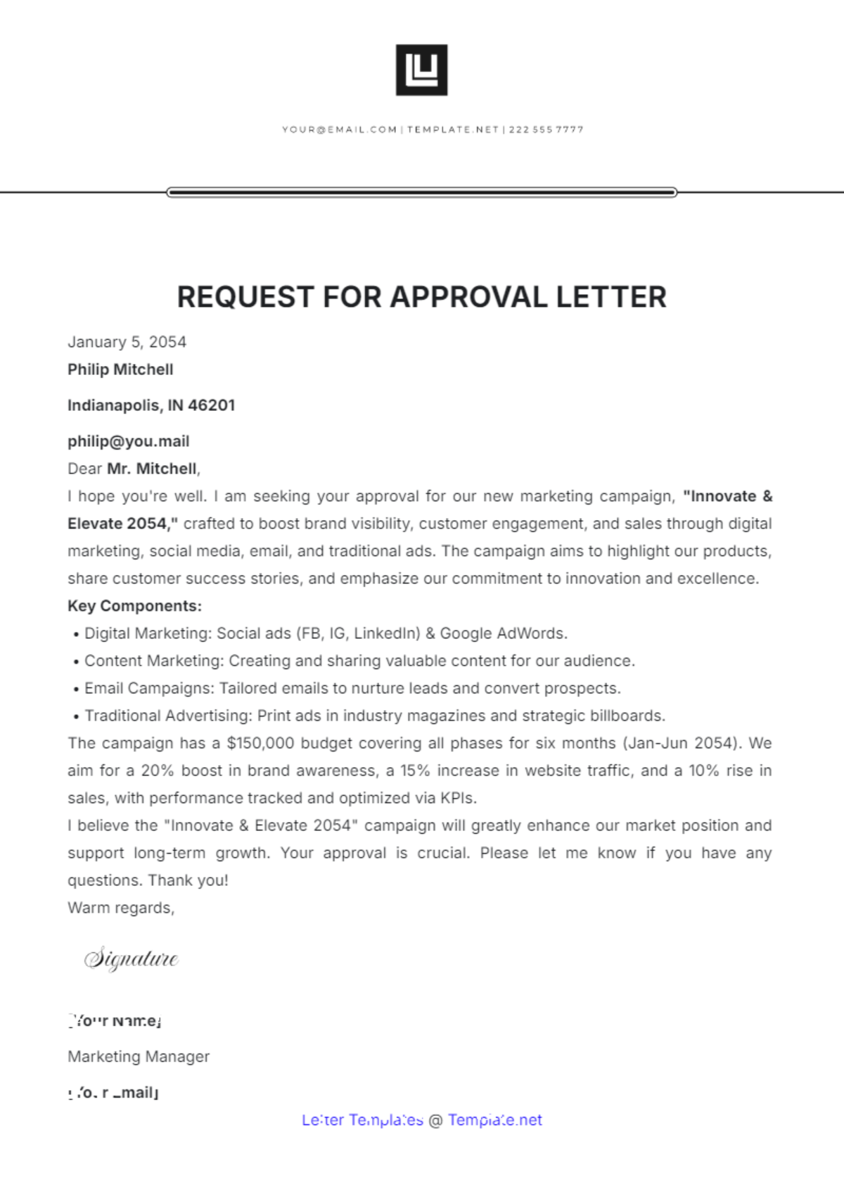 Free Sample Leave Approval Letter Template to Edit Online