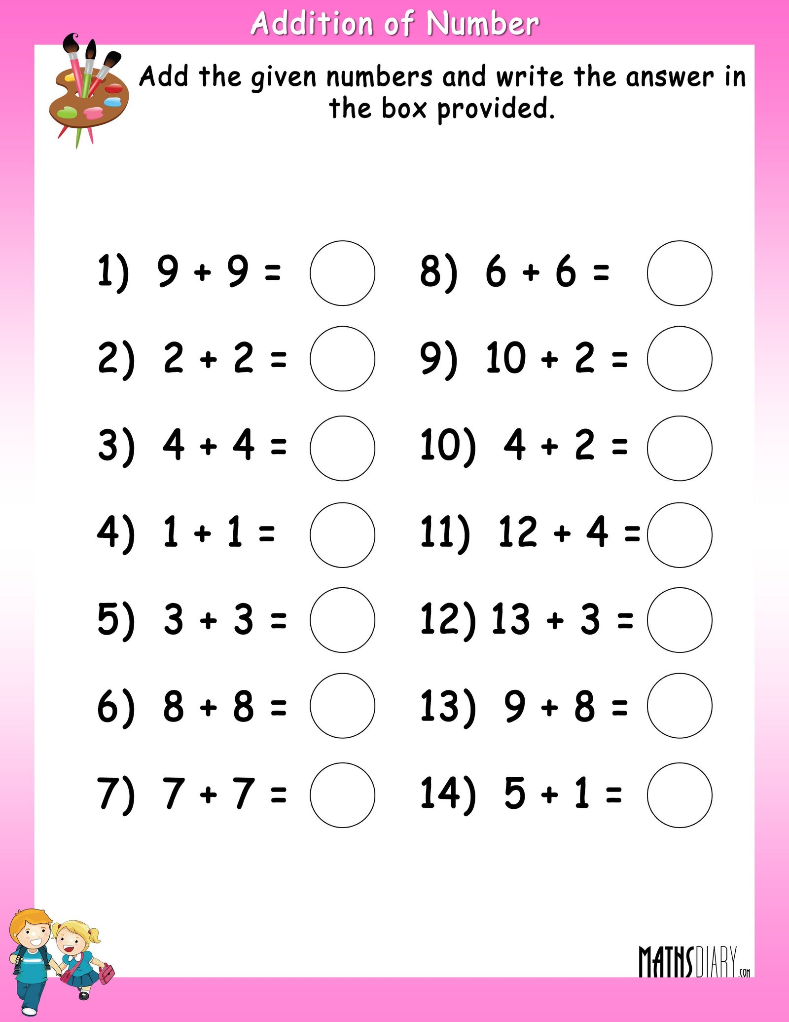  Free Math Worksheets For Kids Motiv 