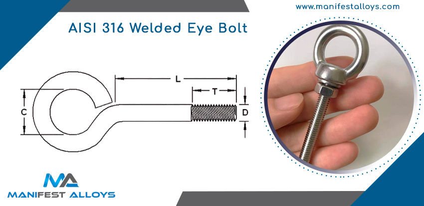 M3 316 Stainless Lifting Eye Bolt Standard Sizes A2 Stainless Steel Lifting-eye-nuts & Bolts M3 To M36 Complete