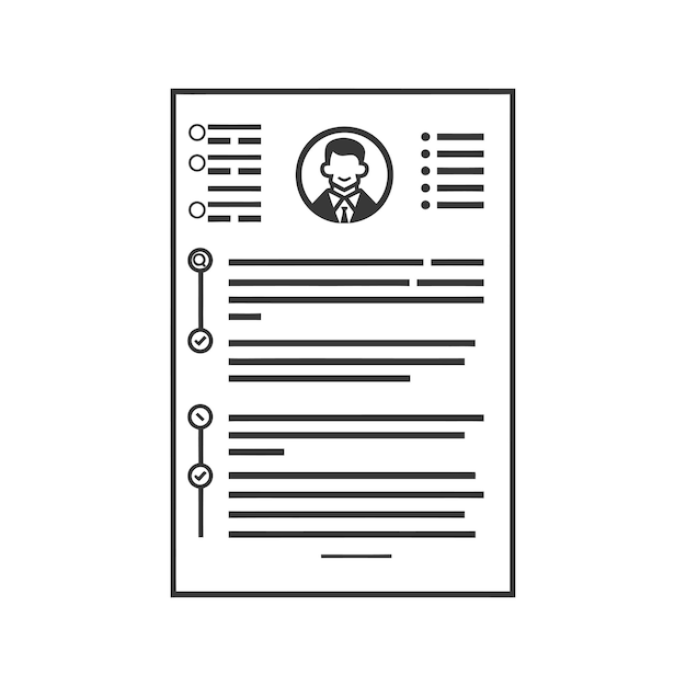 Ultimate Wellness Luxury Interior Activity In Switzerland Black And White Icon Of A Resume With Profile Picture