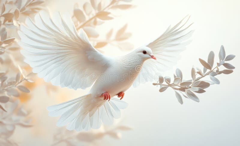 3/8 Inch Brass Swivel Fitting Compatibility Dove Flying By Olive Branches At Dawn Stock Image