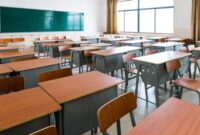 Classroom Objects Simple Animation Empty Classroom With Chairs And Desks Stock Photo Classroom Objects Simple Animation Empty Classroom With Chairs And Desks Stock Photo