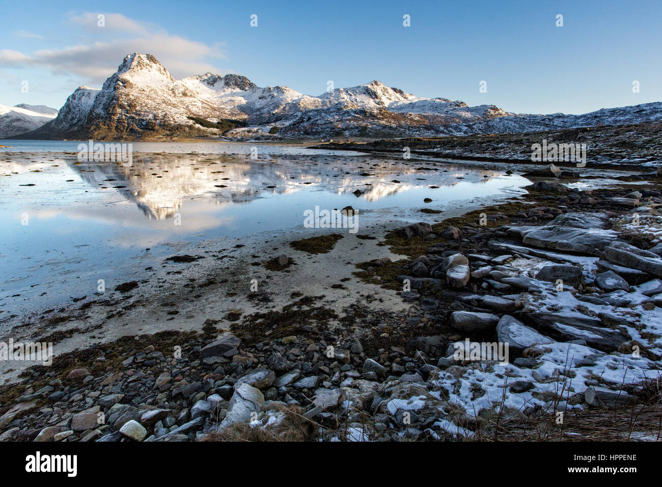 Printable Math Activities Coast At vareid, flakstadoya, Lofoten, norway Stock Photo