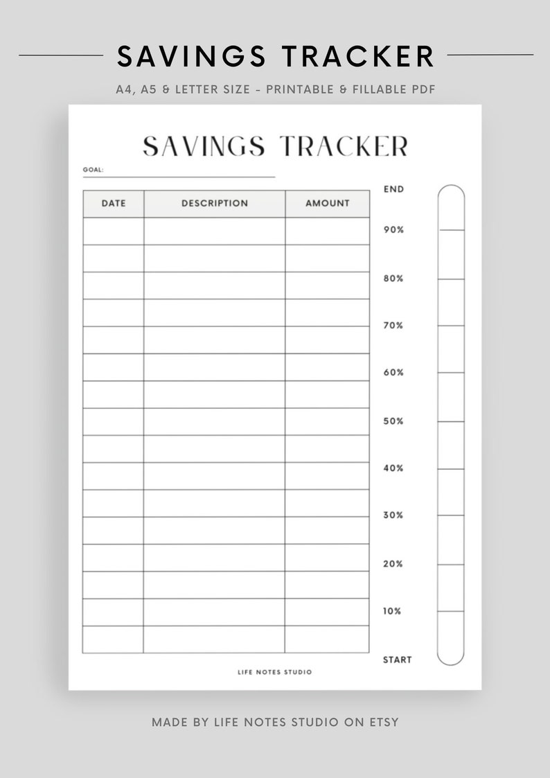  Printable Money Savings Tracker, Budget Planner Template, Finance 