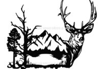 Free Printable Bug Game Black And White Illustration Of A White-tailed Deer buck's Head.