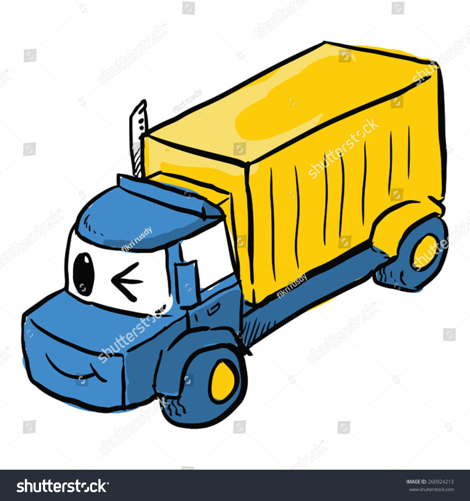  Cute Cartoon Truck Character Stock Vector (Royalty Free) 260924213 Motiv 