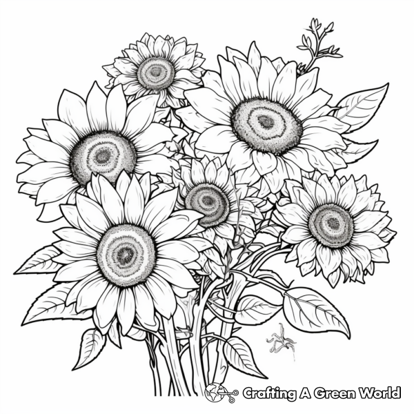 Flower Bouquet Coloring Pages - Free & Printable!