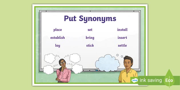 Put Synonyms Word Mat (teacher made) - Twinkl