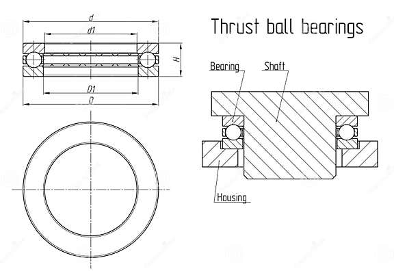 1/4 Inch Alloy Steel Thrust Bearing Technical Drawing thrust bearing Cad At Numbers Mcleod Blog