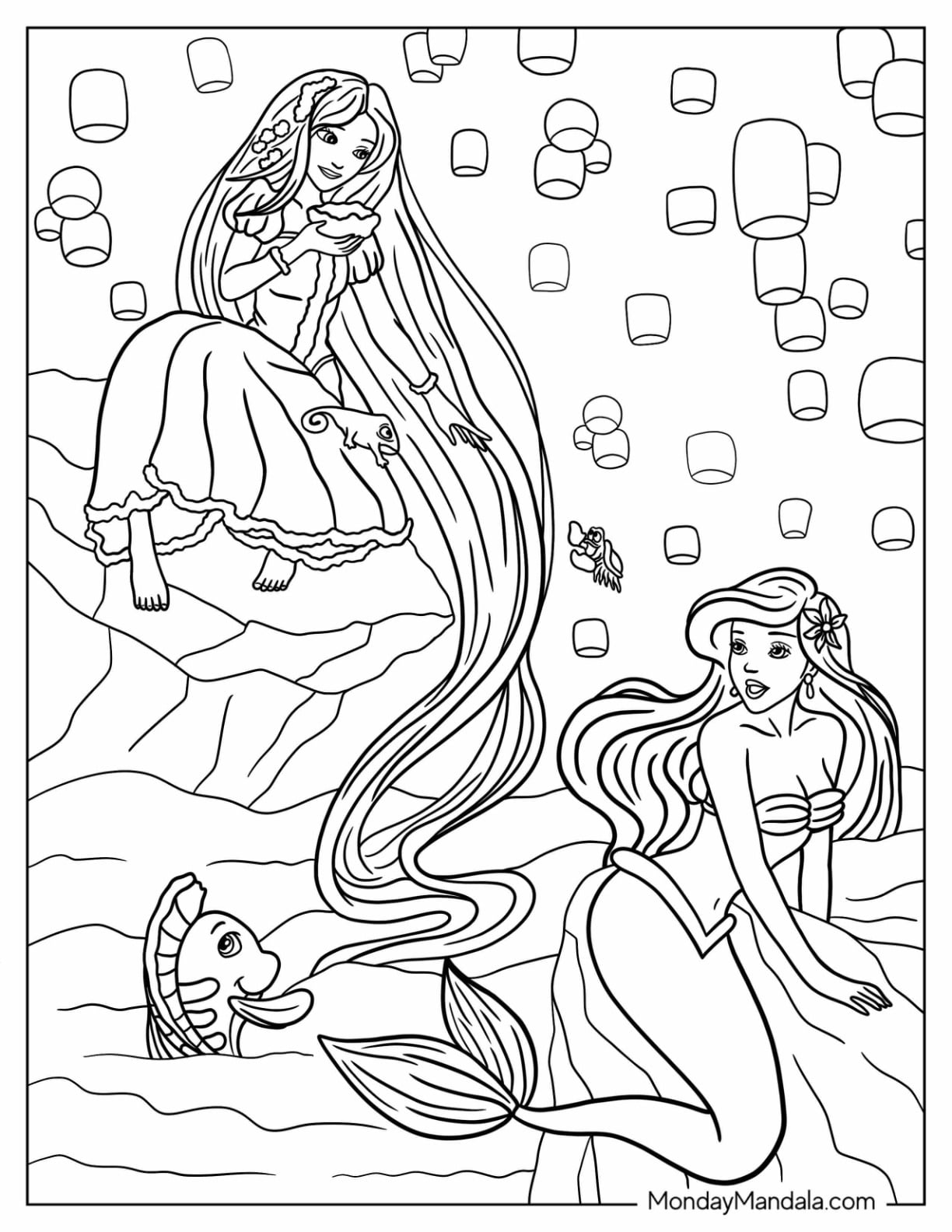  36 Disney Princess Coloring Pages (Free PDF Printables) Bildidee 