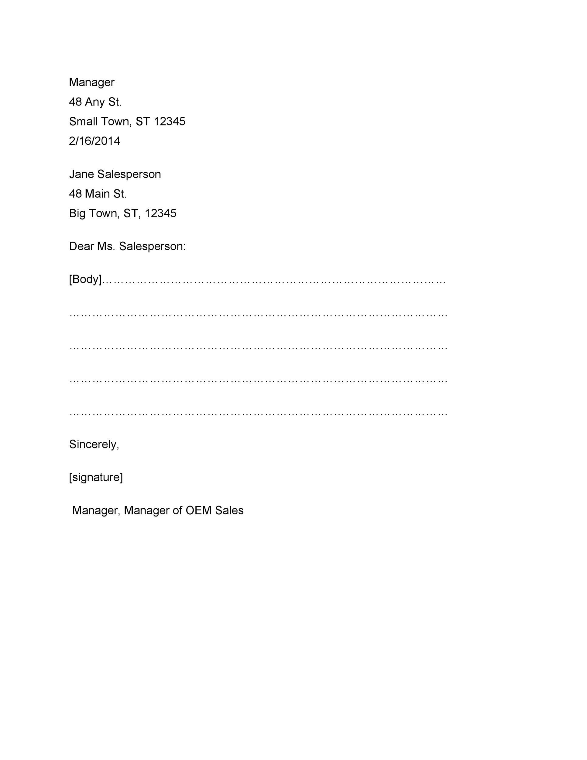  35 Formal / Business Letter Format Templates & Examples - Template Lab 