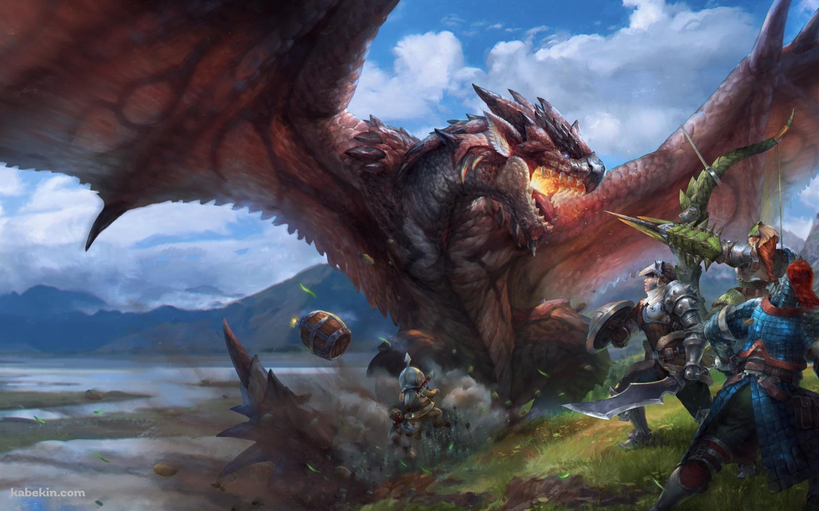ドラゴン VS 戦士 / モンハン(1680x1050px)のデスクトップPC用の壁紙 | 高画質 | 壁紙キングダム