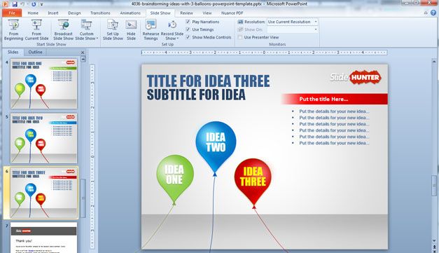 Free Balloons PowerPoint Template for Brainstorming