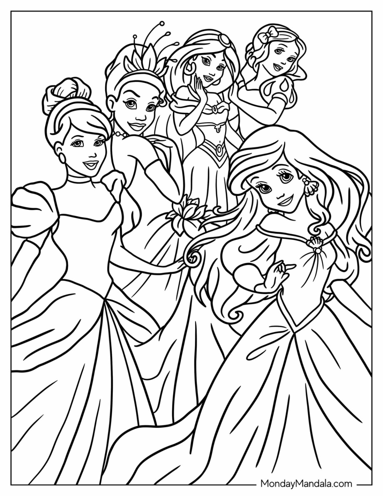  Free Printable Disney Princess Coloring Pages - Free Printable US Motiv 