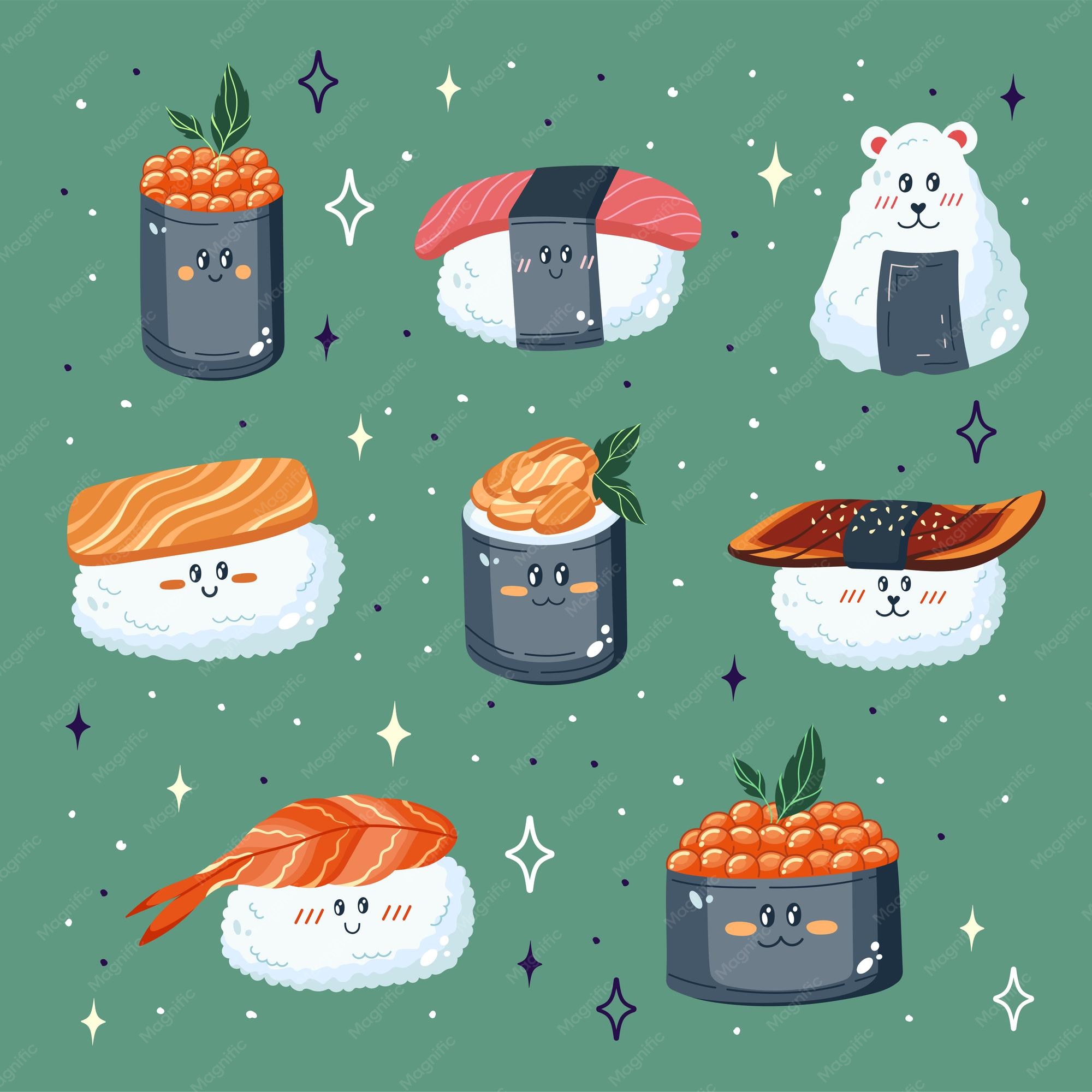 Sushi Drawing Cute