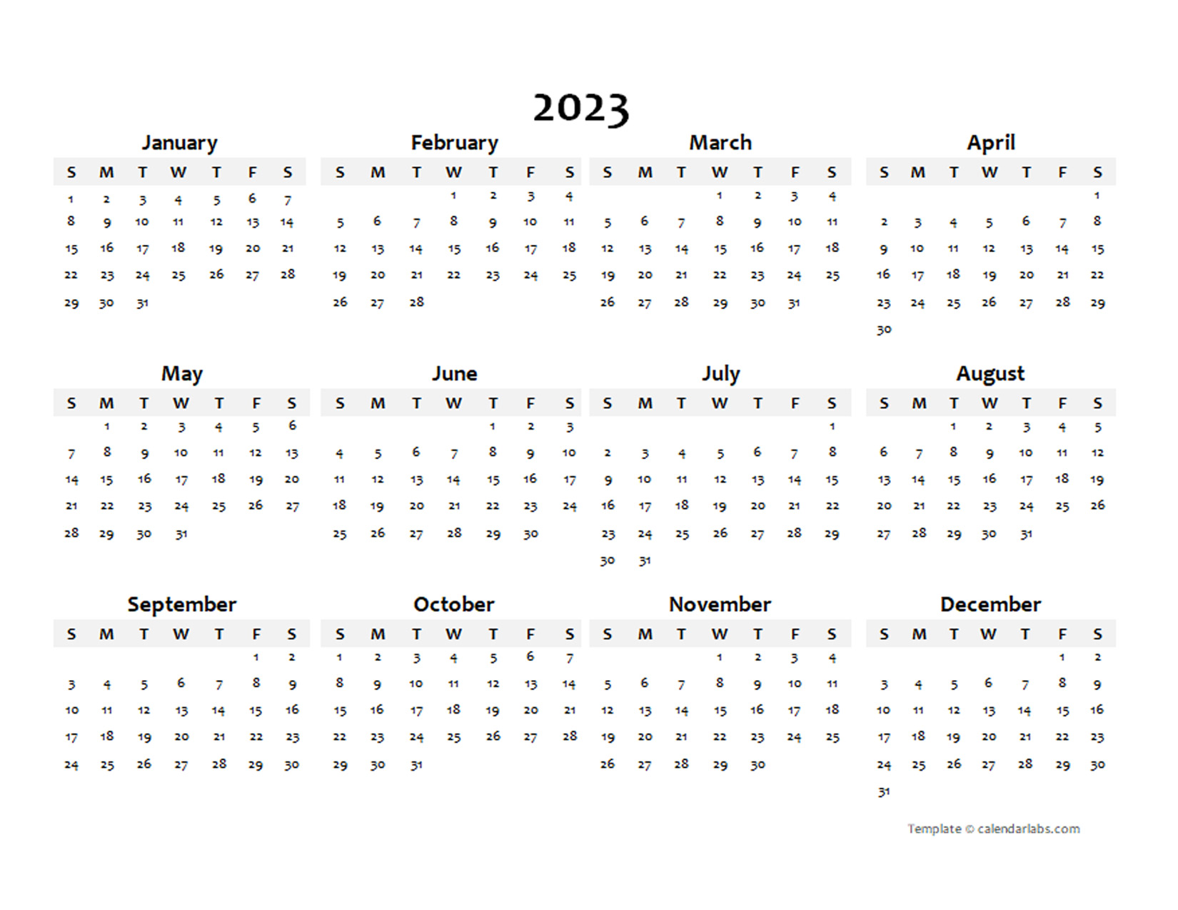Printable Calendar 2023