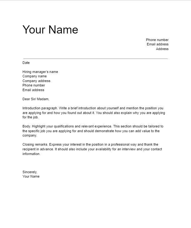 Letter Template For Google Docs – Printable