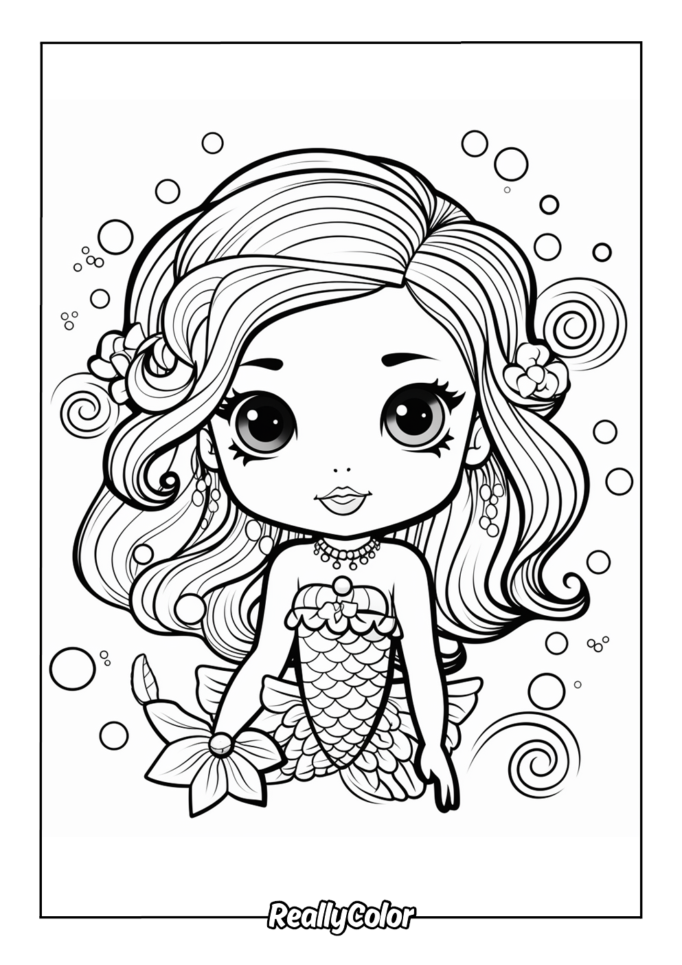 Free printable Anime mermaid coloring pages